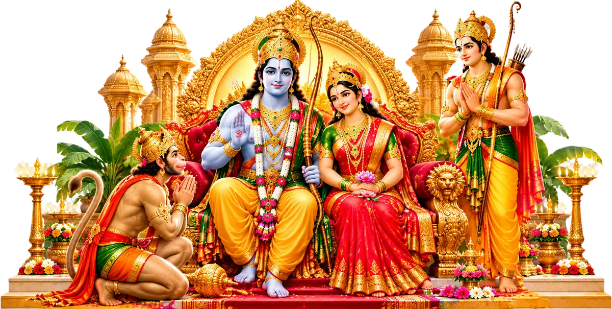 राम दरबार: श्रीराम, माता सीता, लक्ष्मण जी और हनुमान जी