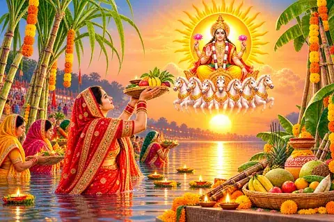 छठ पूजा का सुंदर चित्र