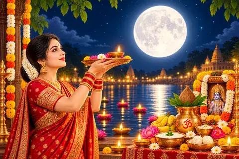 पूर्णिमा का सुंदर चित्र