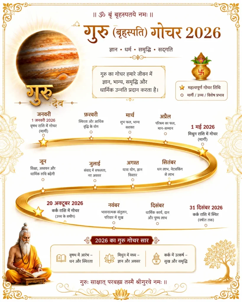 बृहस्पति गुरु गोचर 2026 कुंभ राशि टाइमलाइन विवाह योग