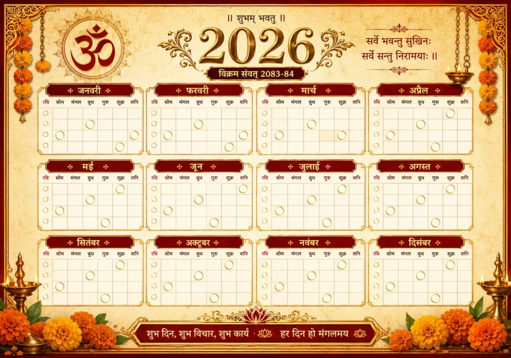 हिंदू पंचांग 2026 विवाह मुहूर्त कैलेंडर कुंभ राशि के लिए शुभ तिथियाँ